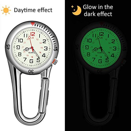 Lysende Clip-On Kronometer med Quick Release til Professionel Brug og Udendørs Aktiviteter, Assorterede Stilarter, 2-pak Silver