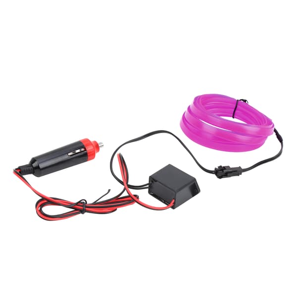 3 meter bilinteriørbelysning Auto LED-stripe sigarettenner ledningsrør neonlys lilla