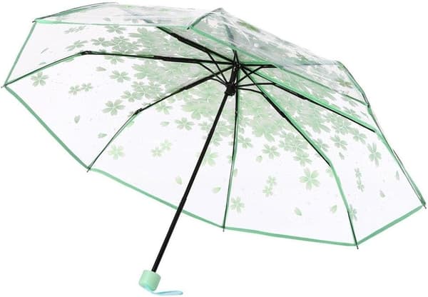Kirsebærblomst Gennemsigtig Sammenfoldelig Rejseparaply