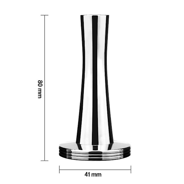 Kaffetamperbas i rostfritt stål, kaffebönpress (1 st, silver)