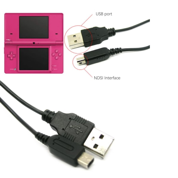 2 Stycken 3DS Laddare 1.2M Laddningskabel USB Laddningskabel för Nintendo DSI/3DS/3DS XL/NEW 3DS/NEW 3DS XL/New 2DS XL/New 2DS/2DS XL/2DS/Dsi XL
