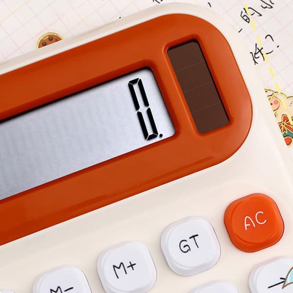 Dobbelt-drevet lommeregner (sol og batteri), ergonomiske taster, bærbar – til finansstuderende