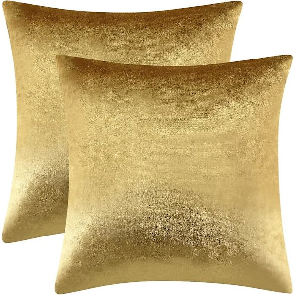 Dekorativ Kuddfodral 16x16 Tum, Gyllene Kvadratiska Soffa Kuddfodral, Sammet Soffa Bohemisk Kudde