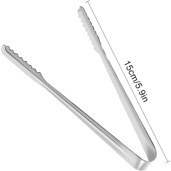 10 stk Rustfritt Stål Is Sukker Tang Mini Servering Tang Små Tang for Mat Søtsaker Brød Kake Kjøkken Bryllup Fest Bar Bøtte B