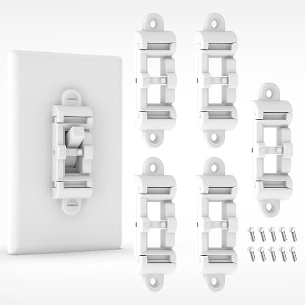 Barnsäkert ljusströmbrytare 5-pack - Okrossbart vippströmbrytare för barnsäkerhet, smarta hem och säkerhet, 24/7 skydd, vit