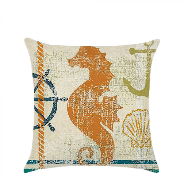 Putetrekk 18x18 Tommer Sett Med 4 Anker Sjøstjerne Sjøhest Skall Kaste Putetrekk Putetrekk For Seng Stol Sofa Soverom Stue Hjem De