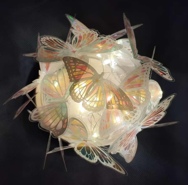 Sommerfugl stemningslampe, dekorativ liten bordlampe til sengen, DIY sommerfugllampe, batteridrevet nattlys, gave til datters mor