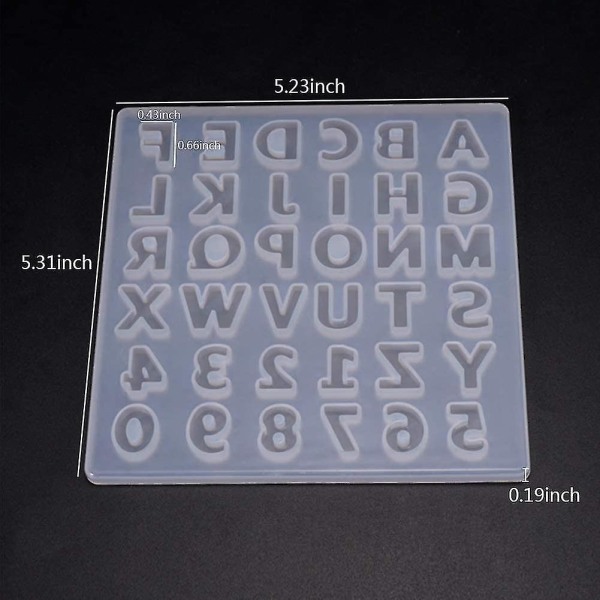 Alphabet Resin Silikonform - Tallbokstavform for å lage nøkkelring, smykker, voks, sement, epoksy