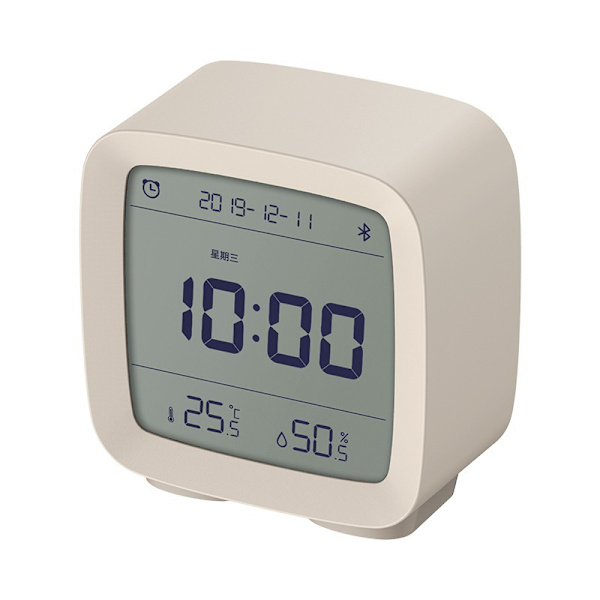 Bluetooth-väckarklocka, App-styrd Digital Smartklocka med Datum, Tid, Temperatur, Luftfuktighet, Snooze-funktion, 16 Alarm och 8 Ringsignaler White