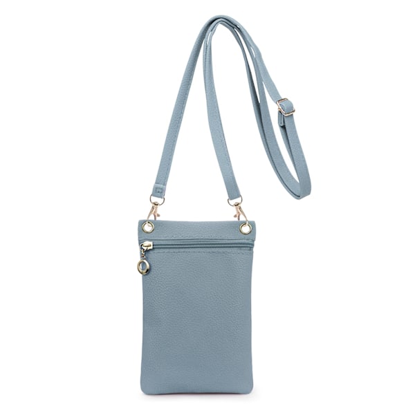 Liten Mobilväska, Mjuk Mobilväska i PU-läder för Damer, Mobilficka Crossbody Mobilväska - Blå blue