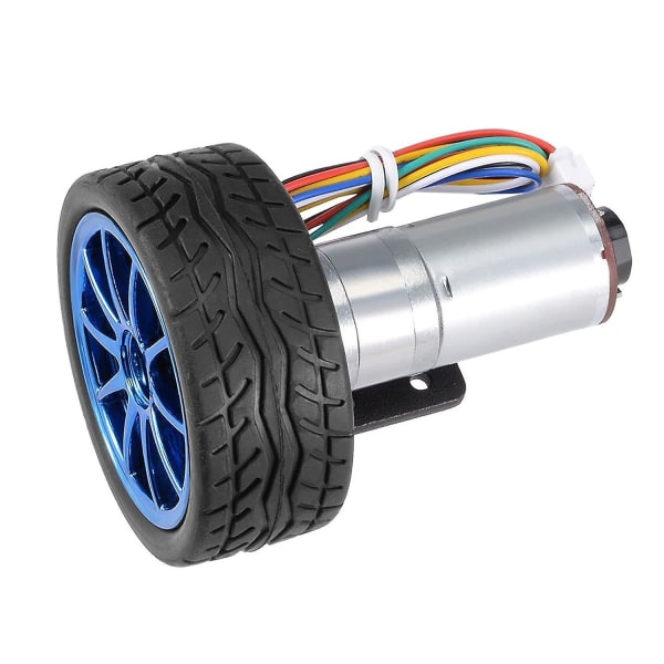 Gearmotor, gør-det-selv-encoder-gearmotor med monteringsbeslag 65 mm hjulsæt til smart robotprinter (hastighed 1000)