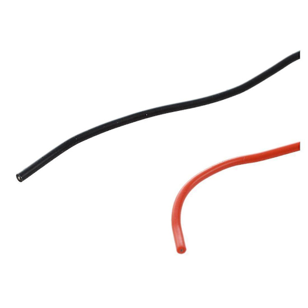 2x 3 Meter 24 AWG Silikon Gummisladd Röd Flexibel