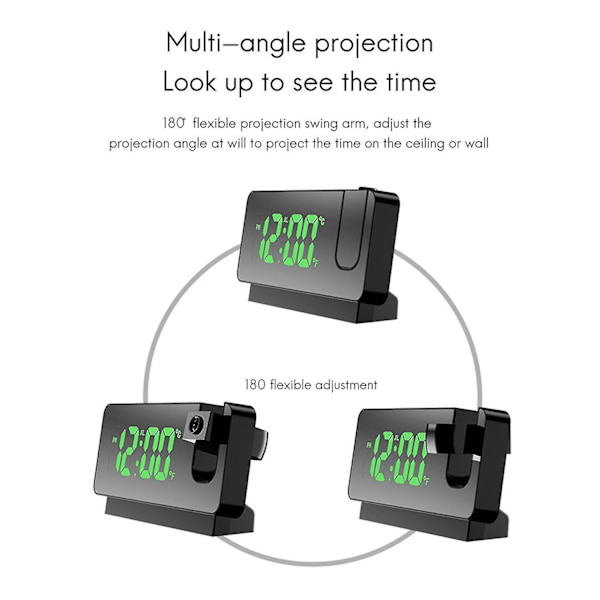 LED Digital Projektionsalarm C Bord Elektronisk Alarm C Med Projektor Bedr
