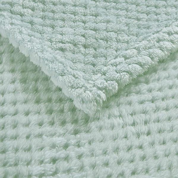 Flanellfilt, 167x228 Cm Mjuk Soffafilt, Våffelfleecefilt För Soffa, Mintgrön Filt