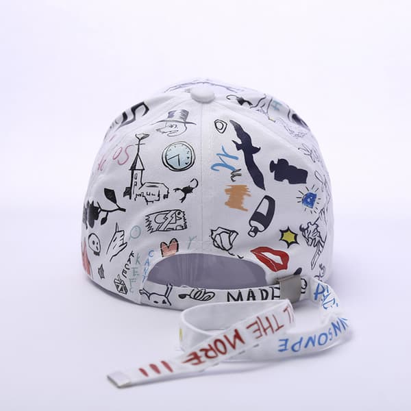Graffiti-hatt justerbar doodle baseballcaps for menn kvinner E
