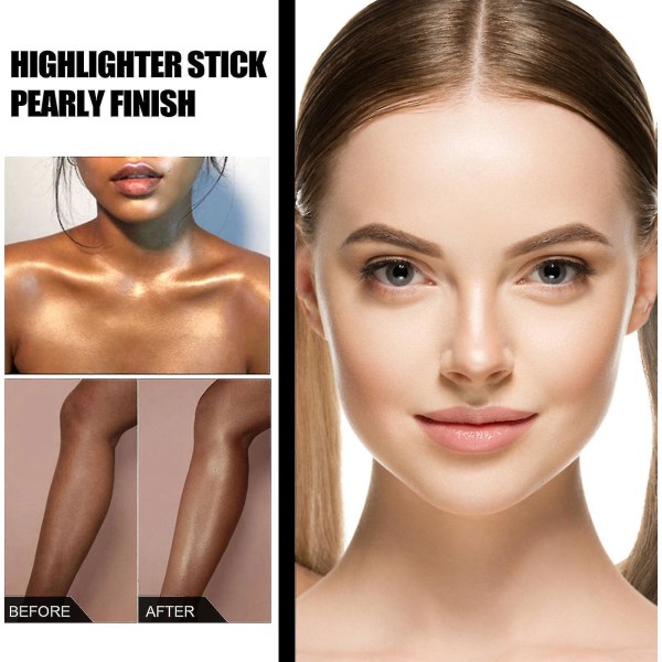 Eelhoe Highlight Stick Pearl Light Repair Face Brightening Tre-dimensionel Clavicle Fine Flash Pearl Light Highlight Repair All-in-one Stick St