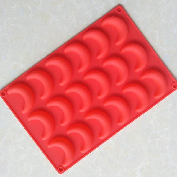 Kageformværktøj Kageforme Måneform Silikoneform Kagedekorationsform (1 stk, rød)