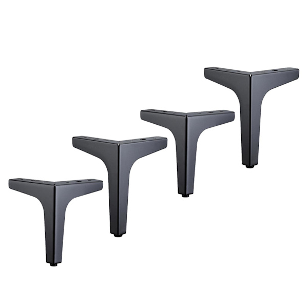 4 stk. Jern Møbelben Sofa Ben Stol Skab Bord 17cm Sort