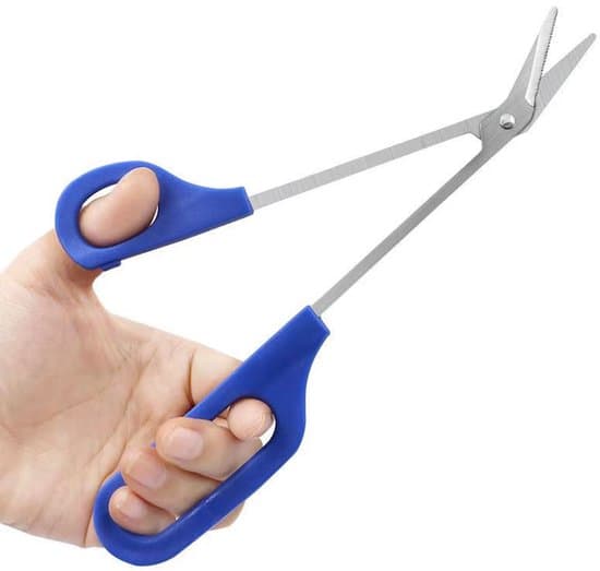 Pitkäkahvainen varpaankynsileikkuri - Kynsisakset - Täydellinen paksuille kynsille ja helppo ulottua - 21 cm - Sininen