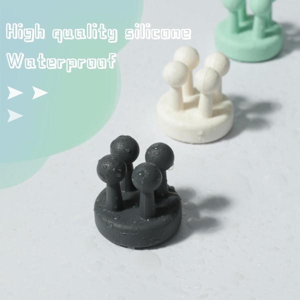 Silikon Tannbørsteholdere 6 stk. Multifunksjonell Henger Razor Holder Vanntett Selvklebende Veggmontert Enkelt Henger for Vegg eller Glass for Hengende Purple