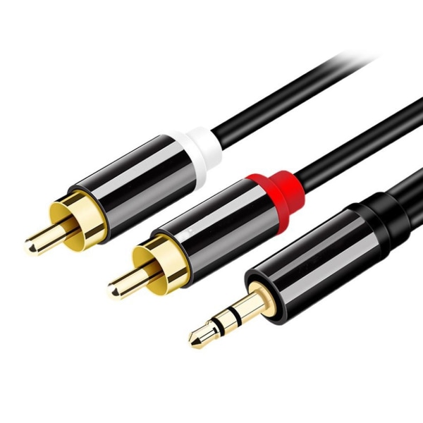 Rca-kabel 2rca till 3,5 mm jack hona Aux-ljudkabel Stereo Splitter Adapter