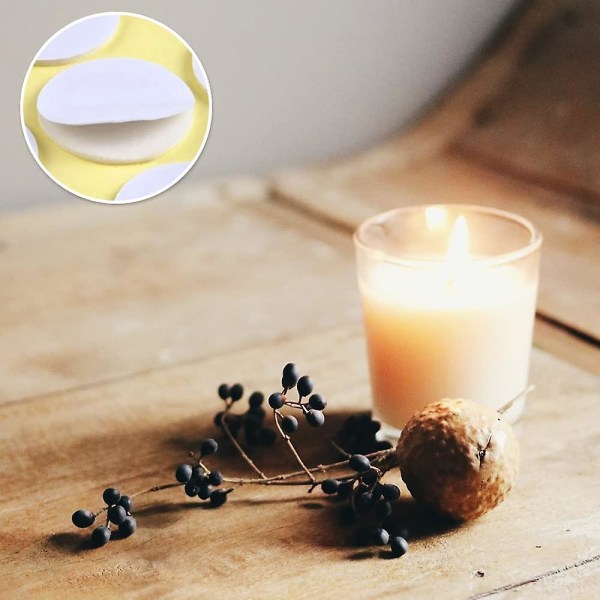 Kynttiläsydäntarrat Lämmönkestävät Kaksipuoliset tarrat Pisteet Wick-tarrat kynttilän tekoon (10 kpl, keltainen)