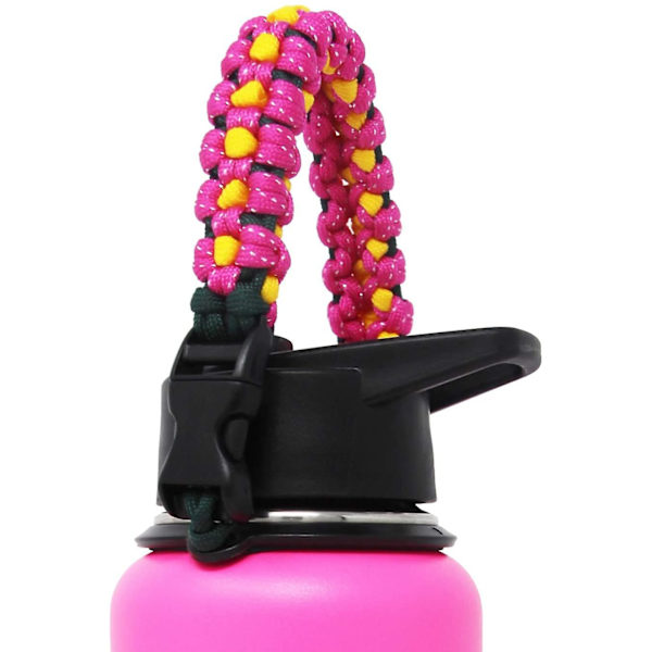 Paracord-kahva vesipullolle, köysi, auringonkukka, punottu laskuvarjohyppyhihna Hydro Flaskille