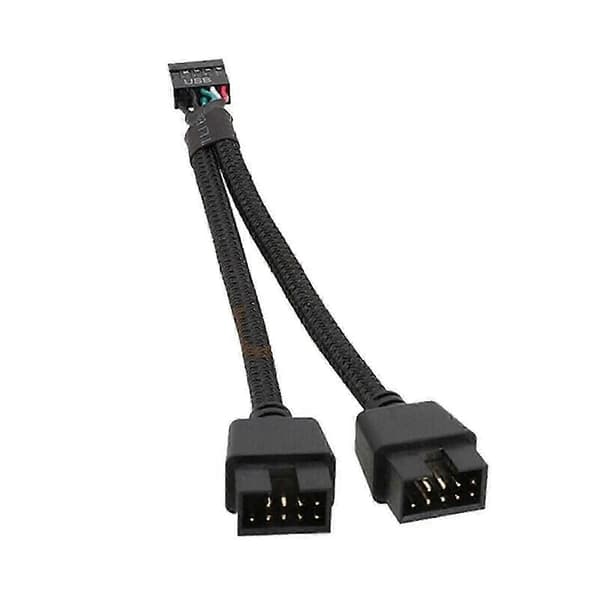 2025 Hovedkort USB 2.0 9-pins Header 1 til 2 Forlengelseshub Splitter Adapter Omformer Js