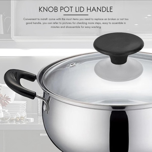 4 sæt hollandsk ovnknap Bakelit erstatningsknop Grydelåg Håndtag til Le Creuset, Aldi, Lodge Enamele