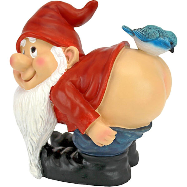 Nøgen Balder Havegnom Statue, Medium 20,25 Cm, Polyresin, Fuld Farve