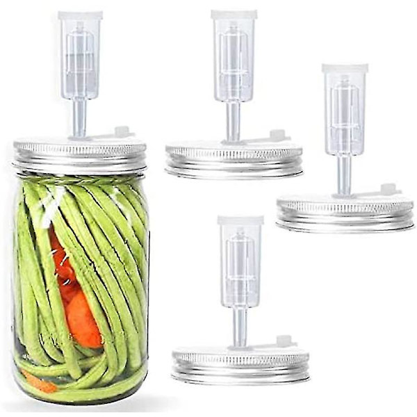 Fermenteringslokk, luftlåser for gjæring for vidmunnede syltetøyglass, gjæringslokk for å lage surkål