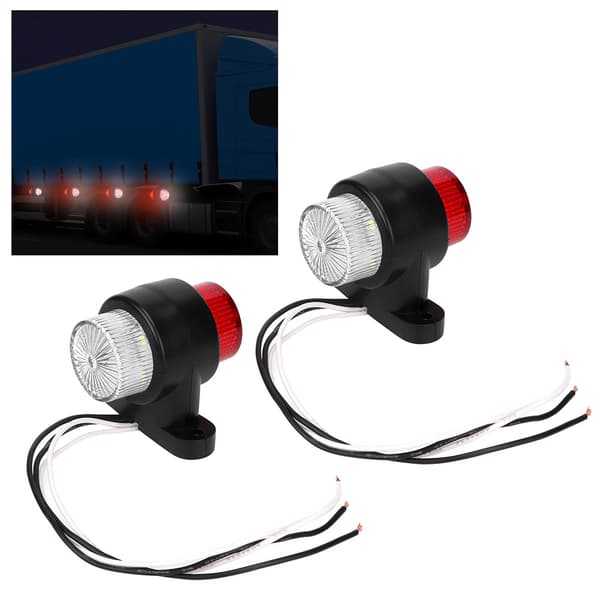 2 stk. 8 LED lastbil lys sideblinklys advarselslys til trailer 10-30V