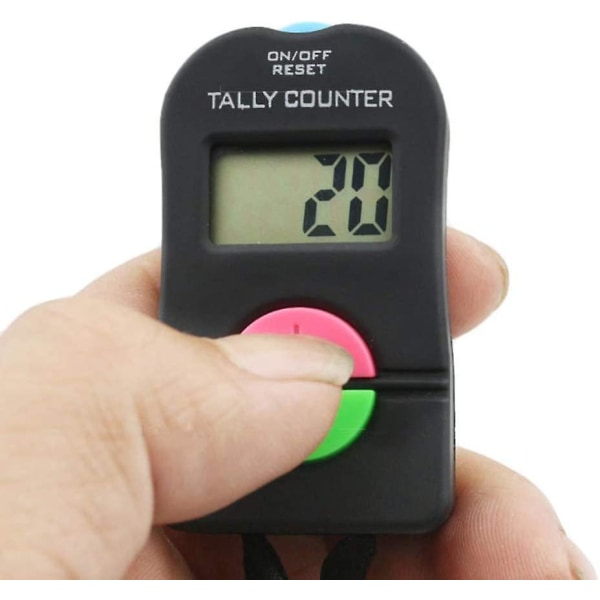 Digitaalinen Counter Led Elektroninen Kädessä pidettävä Tally Counter Clicker Kierroslaskuri Numeroiden Clicker koulutusteollisuudelle Äänellä (2 kpl, musta)