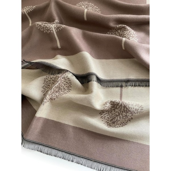 Kåpe-sjal i kashmir med treets liv - Reversibelt sjal for kvinner, pashmina-sjal, vinter-sjal for kvinner, stort sjal, varmt sjal, trykk med treets liv for damer