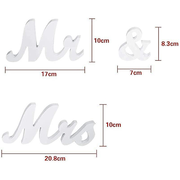 Vintage Mr & Mrs Hääpuu Kirjaimet Puinen Jalusta Merkki Lauta Kotijuhlat Pöytä Koristelahja (2kpl, Musta+Valkoinen)