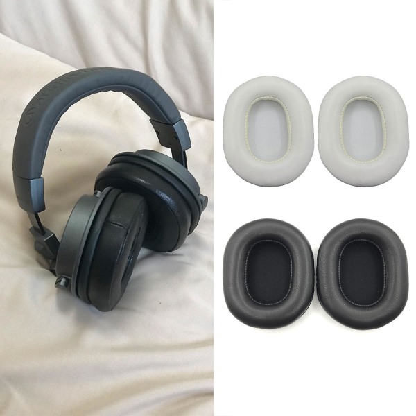 Øreputer av saueskinn for Audio-technica Ath-msr7 M50x M20 M40 hodetelefon øreklokker