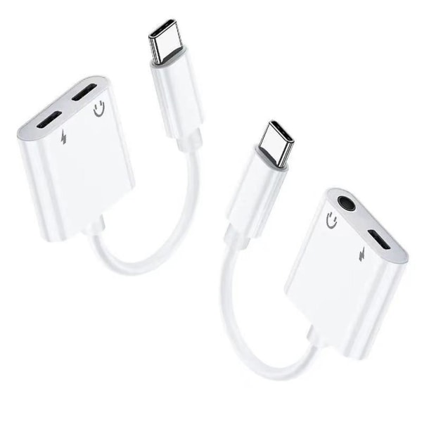 2 i 1 oplader Type C, Aux-konverter, hovedtelefonadapter Dac Usb