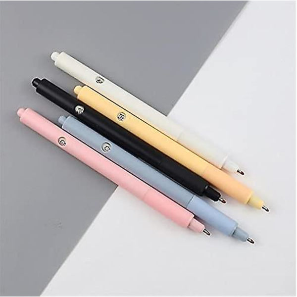 5 stk Farverige Katte Design 0,38 mm Gelpenne Sort Blæk Pen Pakke (rød)