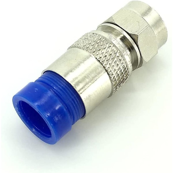 Kompresjon Rg6-kontakt Koaksial Koaksial Adapter Plugg For satellitt- og kabel-TV 20 stk (blå)
