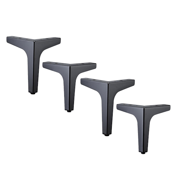 4 stk. Jern Møbelben Sofa Ben Stol Skab Bord 17cm Sort