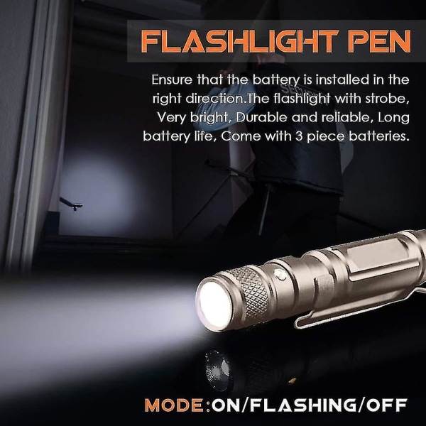 Taktisk penna med ficklampa prylar för män, coola verktyg