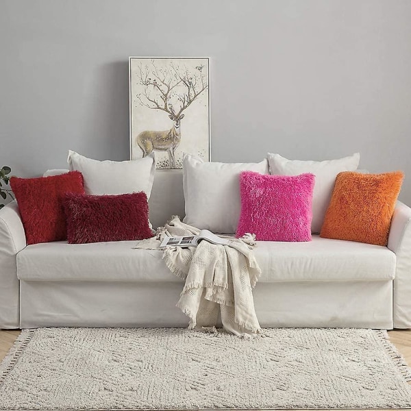 Sengesett med 2 putefyll 45 x 45 cm - Bomullsblendtrekk - Innerputefyll Pute Putesofa (hvit)