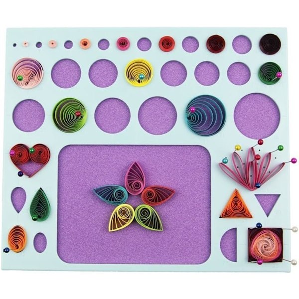 Quilling-verktøy, Quilling-brett, 3 i 1 Quilling-malbrett med pinner, Quilling-strikkebrett Korkform Støpeverktøy DIY-verktøy, Quilling-skallbrett Purple