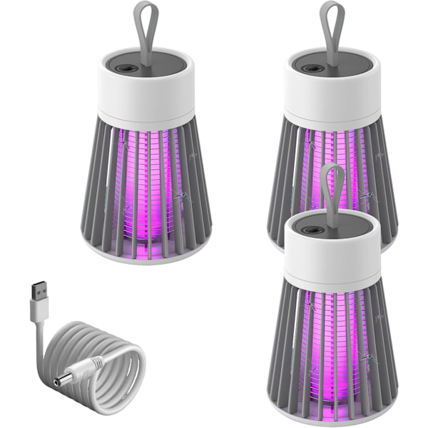 Mozz Guard Myggfelle, 2024 Ny Generasjon Bærbar Ledningsfri Insektfelle, USB-Lading og Lav Støy, Egnet for Innendørs, Hage, Camping, P 1.0 Gray3PCS