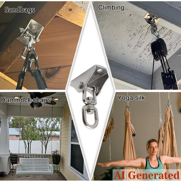 360° svängbart gungställ, 304 rostfritt stål fäste för yogagunga