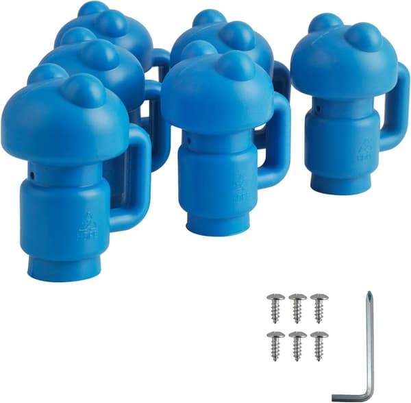 1,26\" Diameter studs till säkerhetsnät för studsmatta, 6 stycken, blå, passar endast 32 mm (1,26 tum) diameter studsmatta