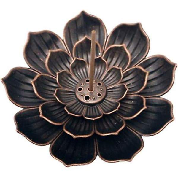 Legering Lotus Bronze Røgelsebrænder Antik Kobber Røgelseplade Buddhisme Spole Lotus Røgelsebrænder Kegle Røgelsebrændere