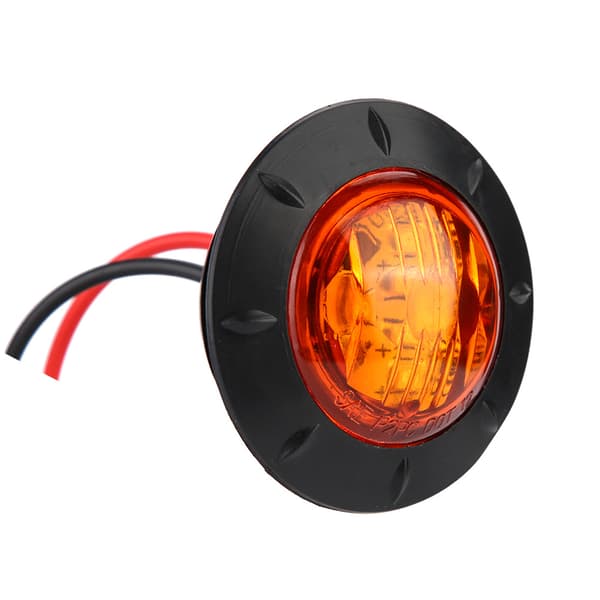 12V 4LED Mini Rund Sidemarkeringslys Pære Gennemføringsmontering til Trailer Lastbil Autocamper Hvid