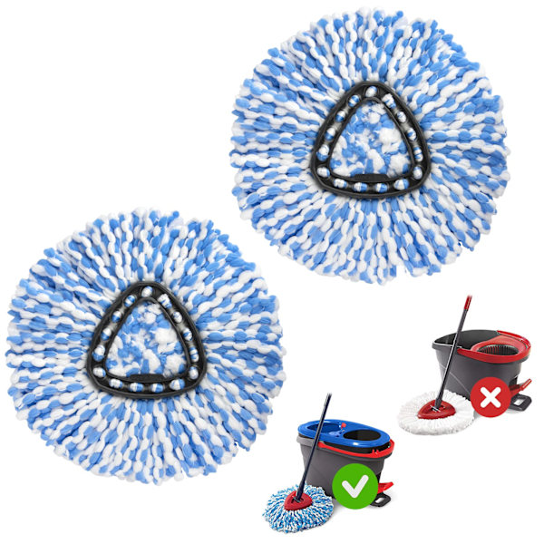 Spin Mop -varapää O Ceda Spinning EasyWring Rinse Clean -moppiin, moppipään vaihto sopii 2 säiliön järjestelmän moppiämpäriin, mikrokuitu, 2 kpl 2