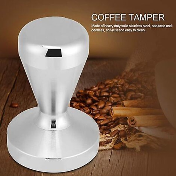 Forkrommet solid rustfritt stål kaffetamper (49 mm) for kaffe og espresso, stamping, barista